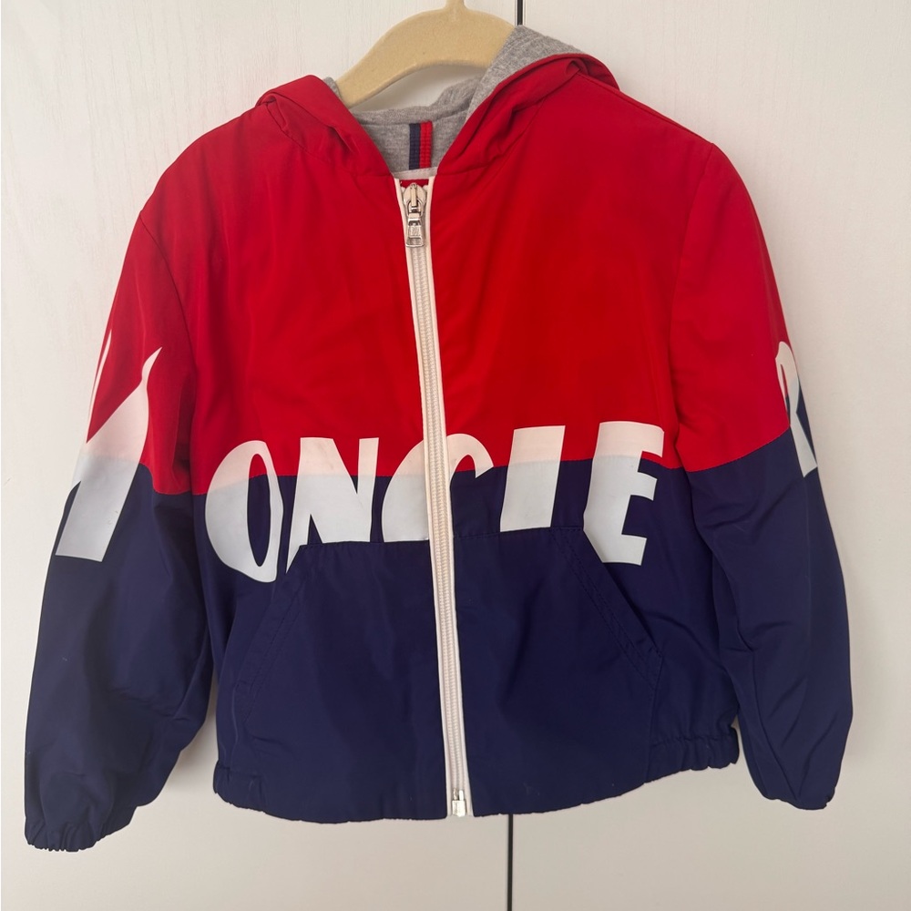 Moncler red and blue toddler rain jacket 3T